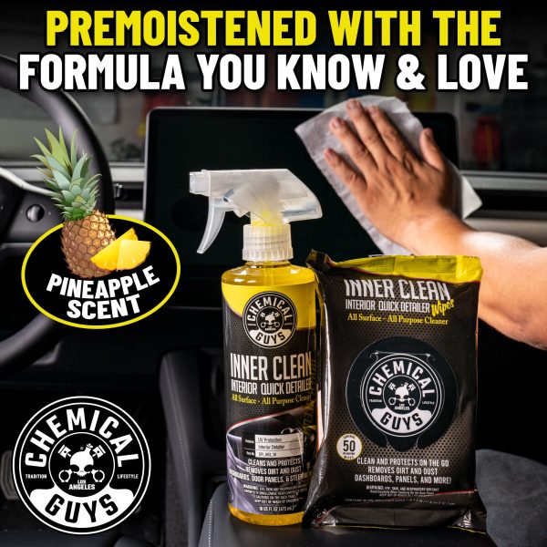 Inner Clean Interior Quick Detailer & Protectant Car Wipes