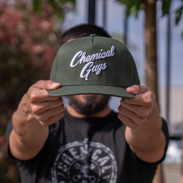 Snap-It-Back Olive Green Script Hat