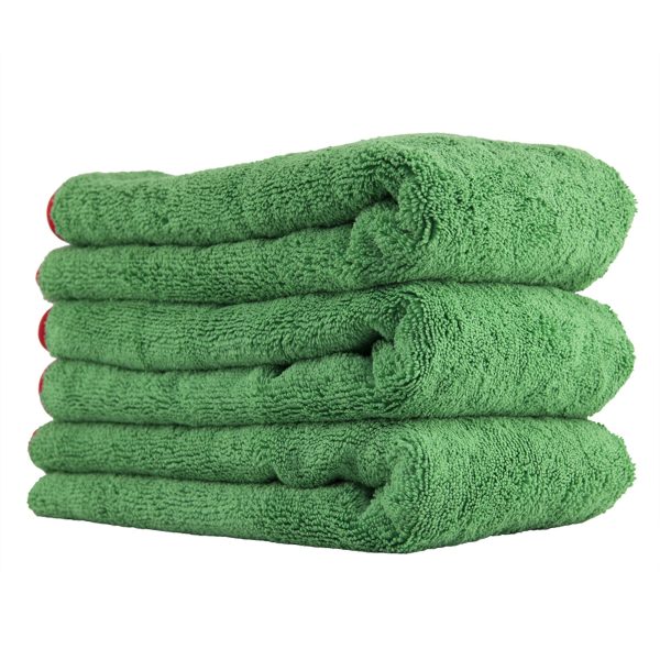 Fluffer Miracle Green Towel w/ Banded Red Edges 3-Pack